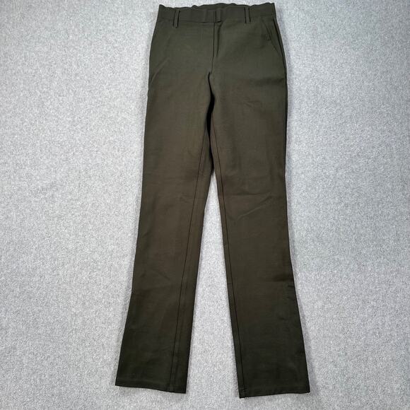 Quince Ponte Straight Leg Pant Women's X-Small Petite Olive Green Pull On - Picture 1 of 7